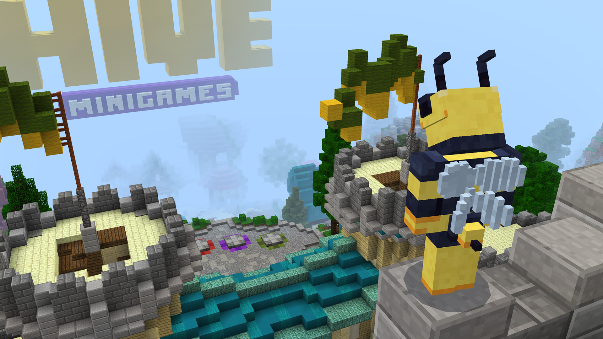 Servidor De Mini Jogo The Hive Minecraft Bedrock No PC PE Bed Wars- #